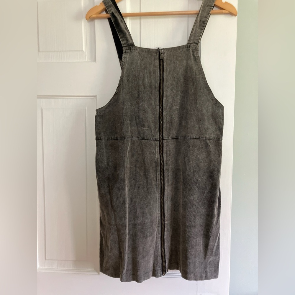 AMERICAN EAGLE - Don’t Ask Why - Gray Corduroy  Zip Skirtall Dress ONE SIZE
